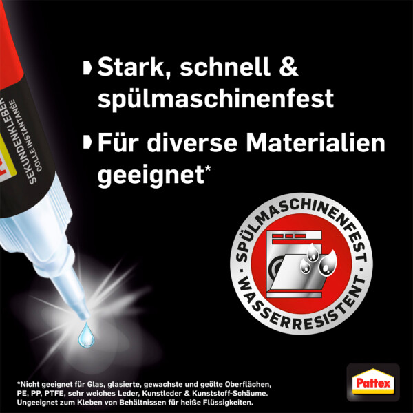 Pattex Sekundenkleber MINI TRIO, 3 Tuben &agrave; 1 g