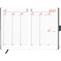 BSB Buchkalender V-Book, A5, 1W 2S, Leinenoptik, grau...