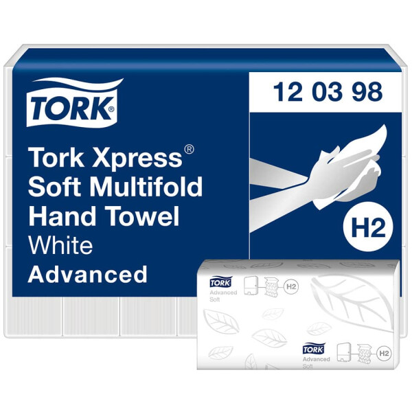 TORK Falthandtuch System H2, 2-lagig, Multifold, 3780 Stück, weiß 120398