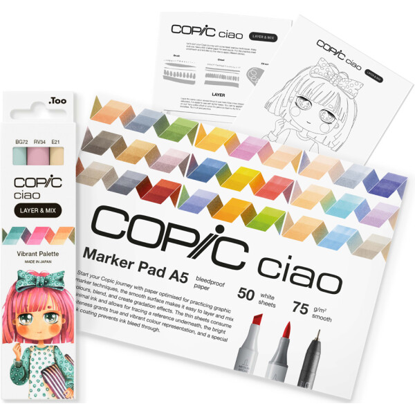 COPIC Marker ciao "LAYER & MIX Manga Starter Set", Vibrant