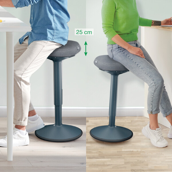 LEITZ Sitz-Steh-Hocker Ergo Active mit Komfortsitz, hellgrau
