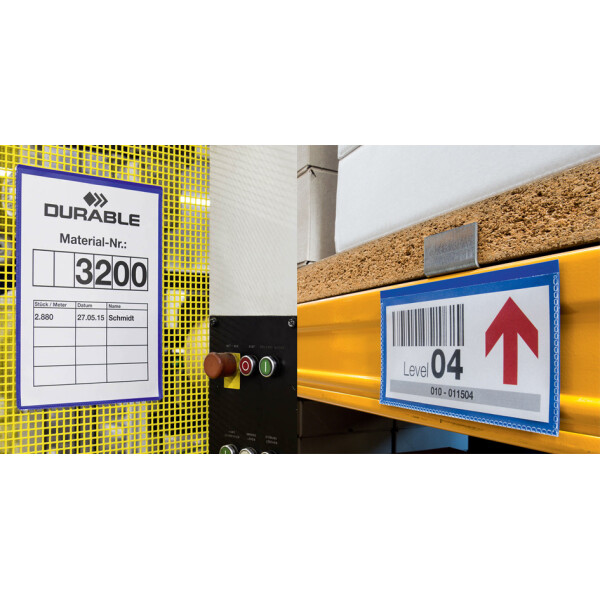 DURABLE Kennzeichnungstasche, magnetisch, DIN A5 quer, blau