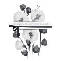 CACTUS Trauerkarte "Kreuz mit rosa Rosen"