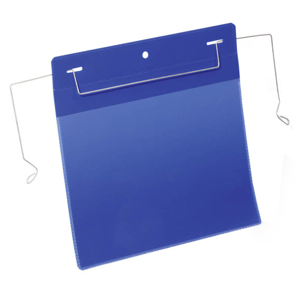 DURABLE Drahtbügeltasche, A4 quer, blau