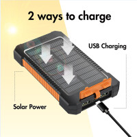 LogiLink Powerbank mit Solar, 6.000 mAh, schwarz orange