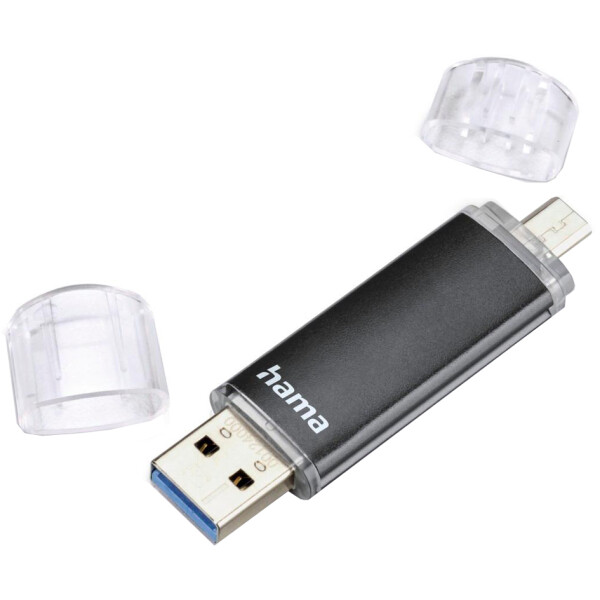 hama USB 3.0 Speicherstick "Laeta Twin", 128 GB, schwarz