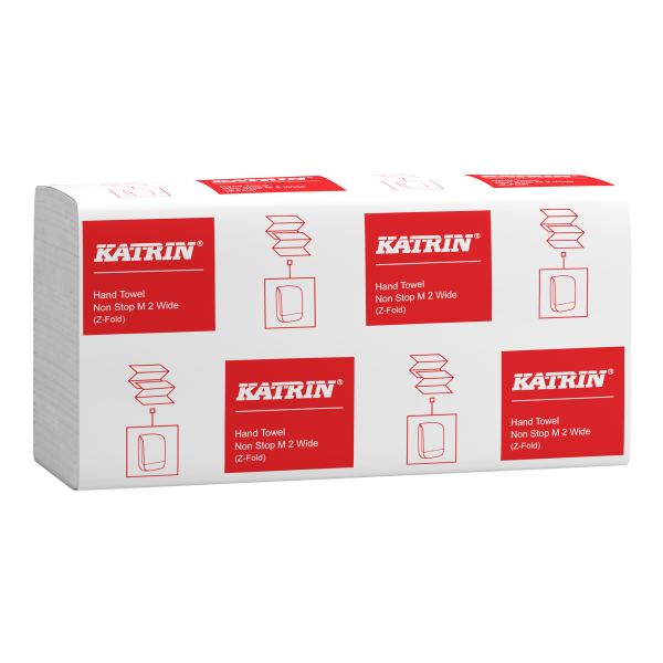 KATRIN Z-Falz Falthandt&uuml;cher Non Stop M2 naturwei&szlig; 2-lagig - 1/2 Palette (64.000 Blatt)