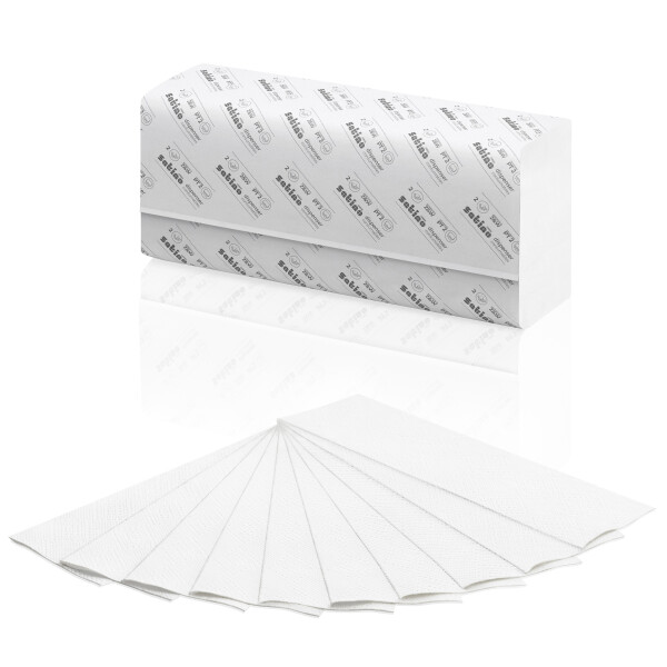 SATINO Comfort W-Falz Falthandt&uuml;cher PT2 hochwei&szlig; 2-lagig - 1/4 Palette (30.000 Blatt)