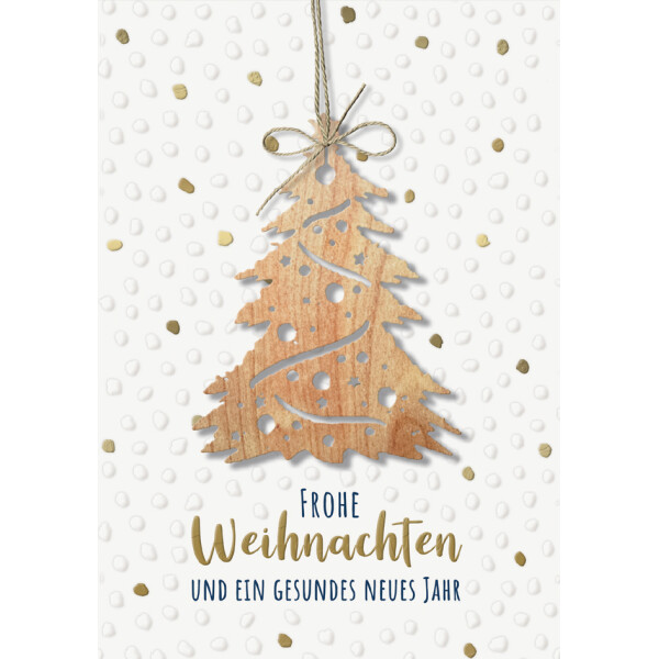 CACTUS Weihnachtskarte "Schneemann", mit Holzapplikation