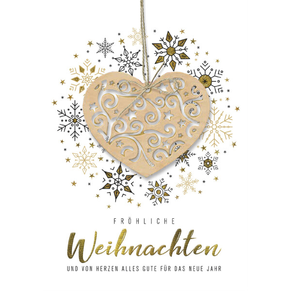 CACTUS Weihnachtskarte "Schneemann", mit Holzapplikation