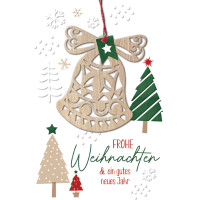 CACTUS Weihnachtskarte "Schneemann", mit Holzapplikation