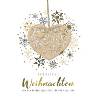 CACTUS Weihnachtskarte "Schneemann", mit Holzapplikation
