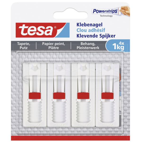 tesa Powerstrips Klebenagel für Tapete und Putz, 1,0 kg