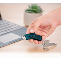hama USB 3.0 Speicherstick "Rotate", 64 GB, petrolblau