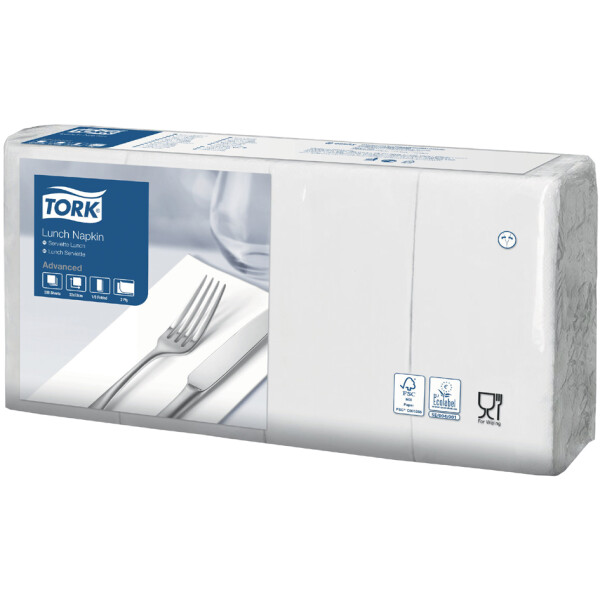 TORK Bistro-Servietten SOFT, 328 x 325 mm, 2-lagig, wei&szlig;
