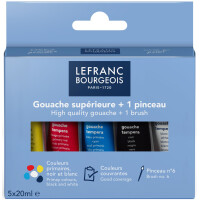 LEFRANC BOURGEOIS Gouachefarbe, 5 x 20 ml, Etui