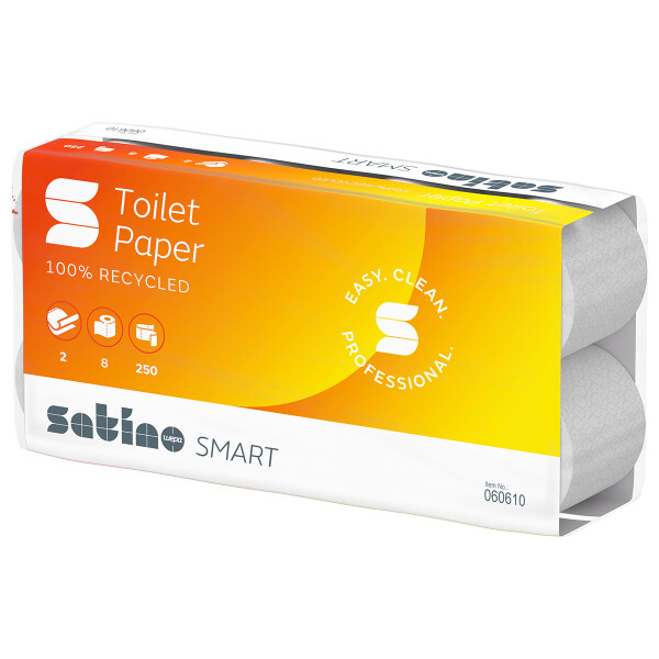 SATINO Smart Recycling Toilettenpapier 2-lagig wei&szlig; - 1/2 Palette (1.088 Rollen)