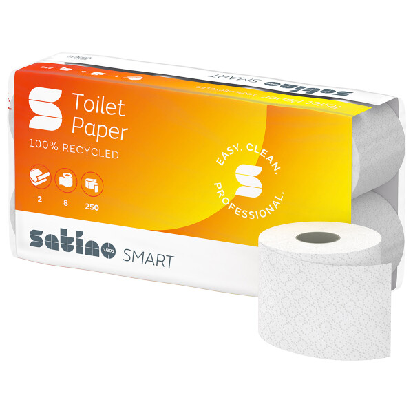SATINO Smart Recycling Toilettenpapier 2-lagig wei&szlig; - 1/2 Palette (1.088 Rollen)