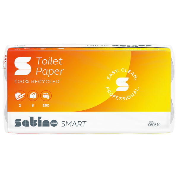 SATINO Smart Recycling Toilettenpapier 2-lagig wei&szlig; - 1/2 Palette (1.088 Rollen)