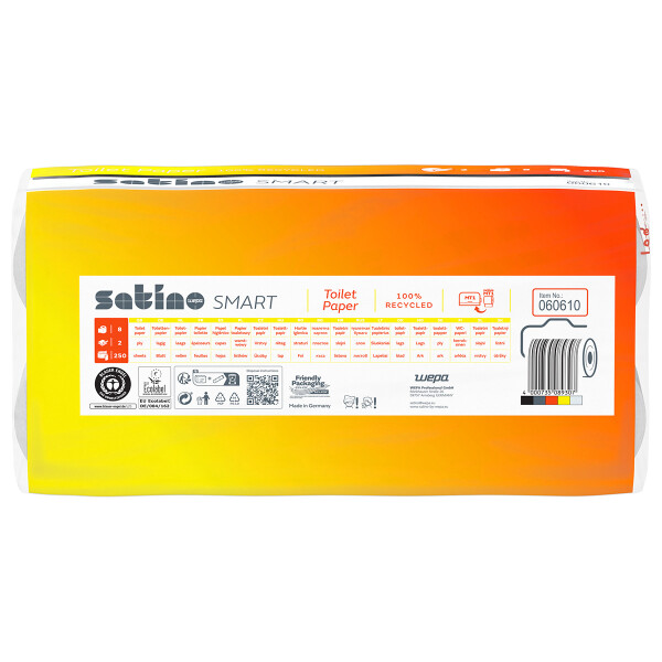 SATINO Smart Recycling Toilettenpapier 2-lagig wei&szlig; - 1/2 Palette (1.088 Rollen)