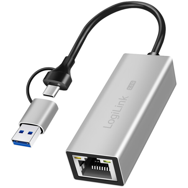 LogiLink USB auf RJ45 Ethernet Netzwerkadapter, grau