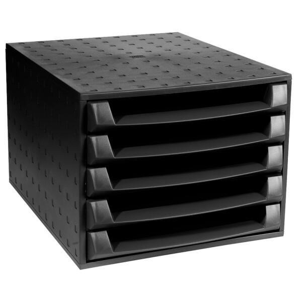EXACOMPTA Schubladenbox THE BOX, 5 Schübe, schwarz