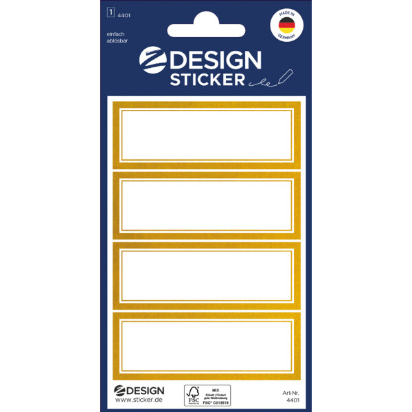 ZDesign HOME Haushalts-Etiketten, Rahmen gold, 50 mm