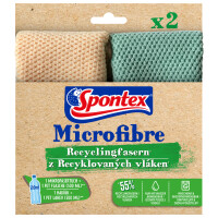 Spontex Mikrofasertuch aus Recyclingfasern, 2er Pack