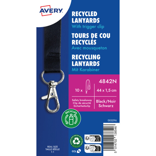 AVERY Textilband Lanyard, aus rPET, 440 x 15 mm, blau