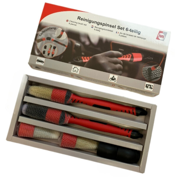 IWH Reinigungspinsel-Set Auto &amp; Haushalt, 6-teilig