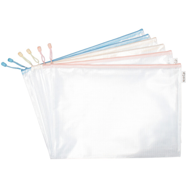 djois Reißverschlusstasche ZIPPER Pastell, DIN A4, PVC