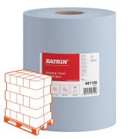 KATRIN Putztuchrollen Industrieputzrolle 2-lagig blau - 1...