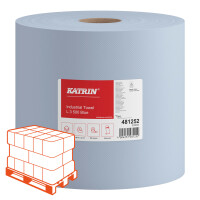 KATRIN Putztuchrollen Industrieputzrolle 3-lagig blau -...