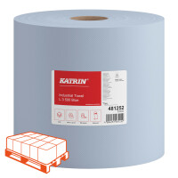 KATRIN Putztuchrollen Industrieputzrolle 3-lagig blau -...