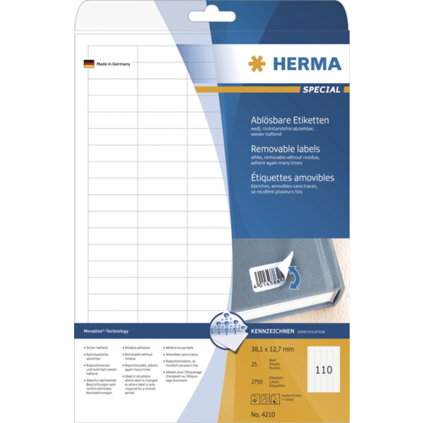 HERMA Universal-Etiketten SPECIAL, 99,1 x 38,1 mm, weiß