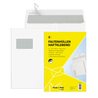 MAILMEDIA Faltentaschen, C4, mit Fenster, 20 mm-Falte,...