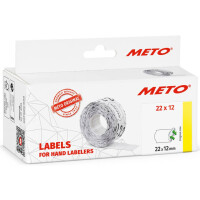 METO Auszeichnungsetiketten ablösbar, 22x12mm, 6 Rollen, weiß 9506154