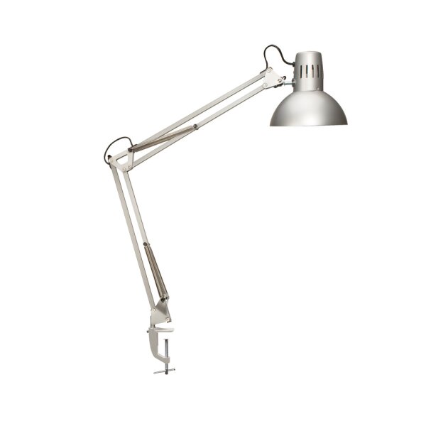 MAUL LED-Tischleuchte study, Klemme inkl. Leuchtmittel E27, silber