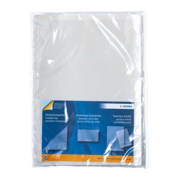 HERMA Einstecktasche selbstklebend, A4, 10 Stück, transparent 1427