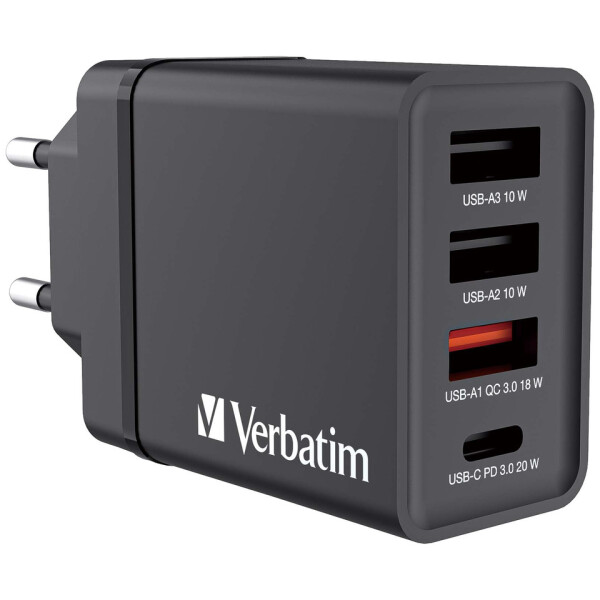 VERBATIM Ladegerät Steckdose, 3x USB-A 1x USB-C, 30 Watt 49700