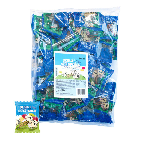 HELLMA Fruchtgummi Schlafschäfchen, 100x8,5g, blau grü