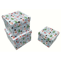 Weihn. Geschenkkarton Kind Schneemann, 3-tlg.