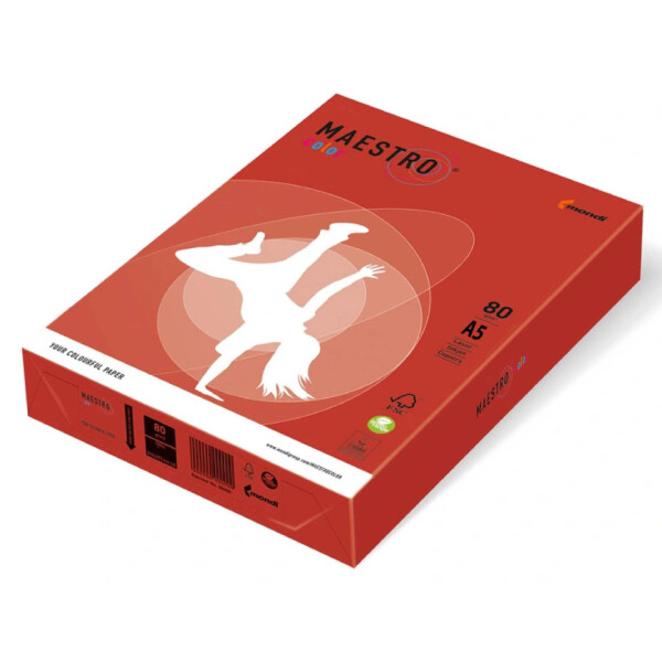 Maestro Kopierpapier, A5, 80g m&sup2;, 500 Blatt, korallenrot