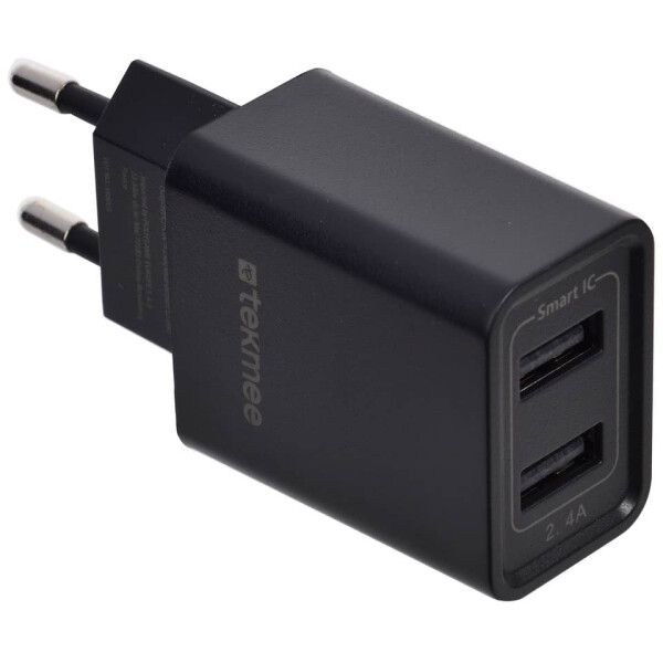 TEKMEE Ladeadapter 2x USB-A, schwarz 40430186