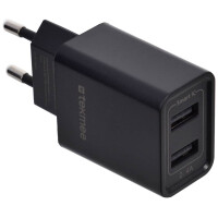 TEKMEE Ladeadapter 2x USB-A, schwarz 40430186