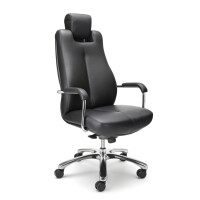 NOWY STYL Drehstuhl mit Armlehne, 150kg , Leder, schwarz