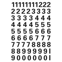 HERMA Zahlen-Sticker 0-9, Folie schwarz, Höhe: 10 mm