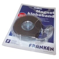 FRANKEN Magnetband selbstklebend, Abroller, 19 x 8000 mm, schwarz MBS19