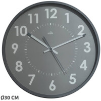 CEP Wanduhr Quarz, Ø 30cm, grau