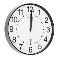 UNILUX Wanduhr WAVE, Ø 30 cm, Funkwanduhr, schwarz